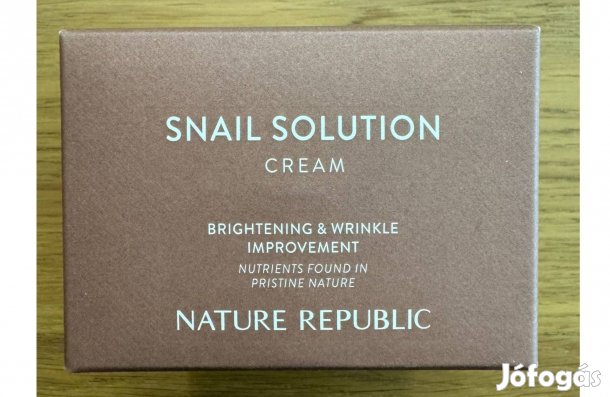 Új 52 ml Nature Republic Snail Solution Öregedésgátló Krém Csiganyál