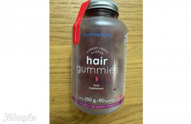 Új 60 db Nutriversum Hairgummies Rágótabletta Gumicukor Málna Áfonya