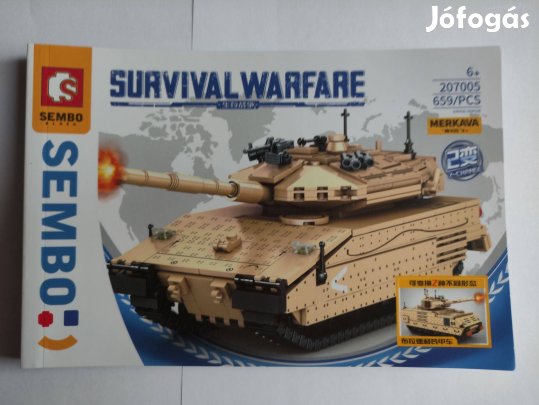 Új 659db. 2 az 1 Híres kocka kompatibilis Bradley - Merkava Tank 26cm