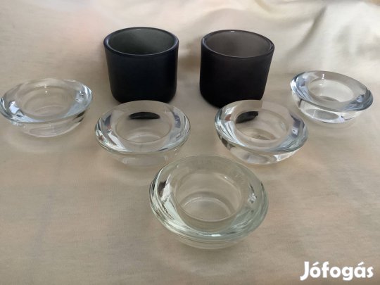 Új 7 db Ikea üveg mécsestartó szett dekorációhoz