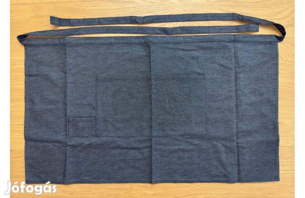 Új 85 x 50 cm Kék Farmer Kötény Bárkötény Derékkötény Derekas Zsebes