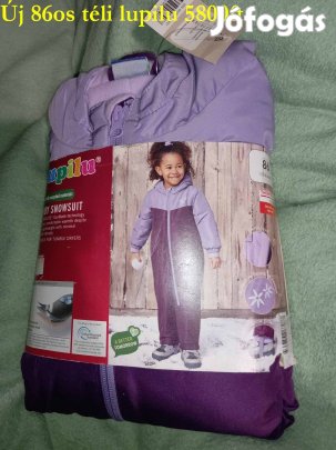 Új 86-os lupilu téli lila overál, gyerek overál, babaoverál 5800ft