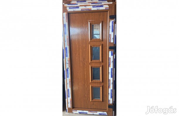 Új 95 x 205 Kívül-belül Aranytölgy műanyag bejárati ajtó