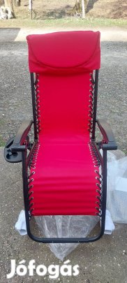 Új Akciós kerti hintás napozószék, napozóágy , piros