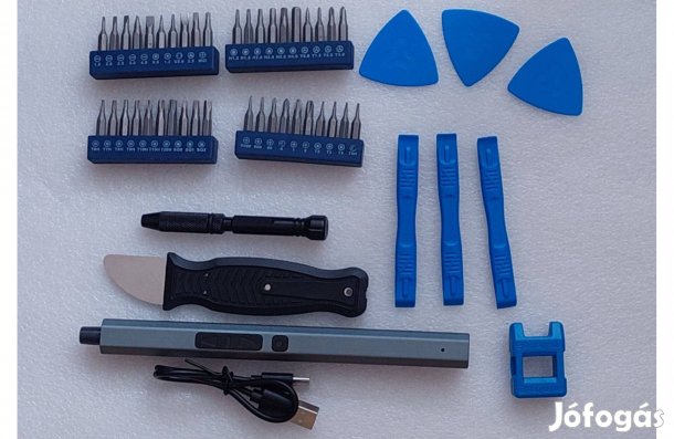 Új Akkus elektromos csavarhúzó készlet 50db LED világítás