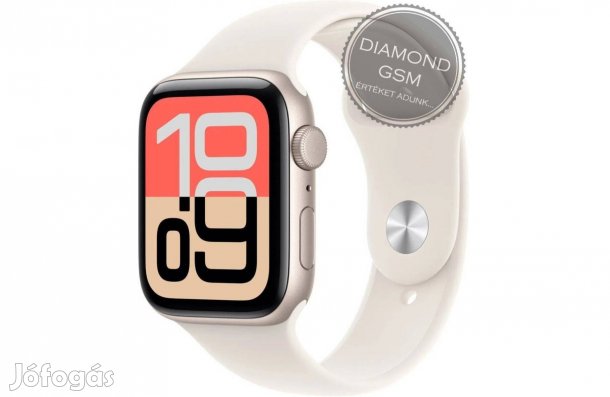 Új Apple Watch SE 2025 40mm Csillagfény Alumíniumtok, Csillagfény Spor