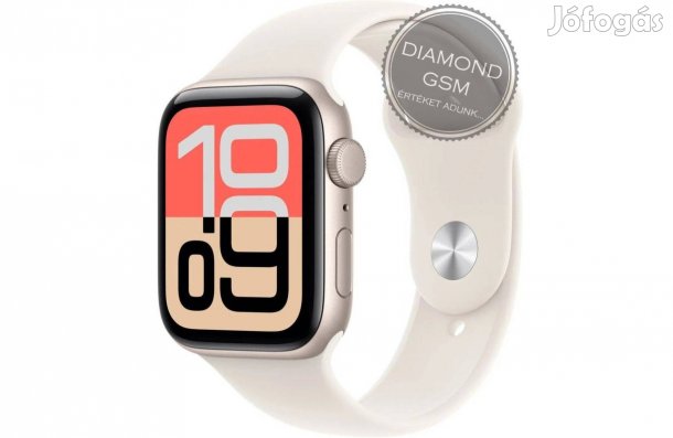 Új Apple Watch SE 2025 40mm Csillagfény Alumíniumtok, Csillagfény Spor