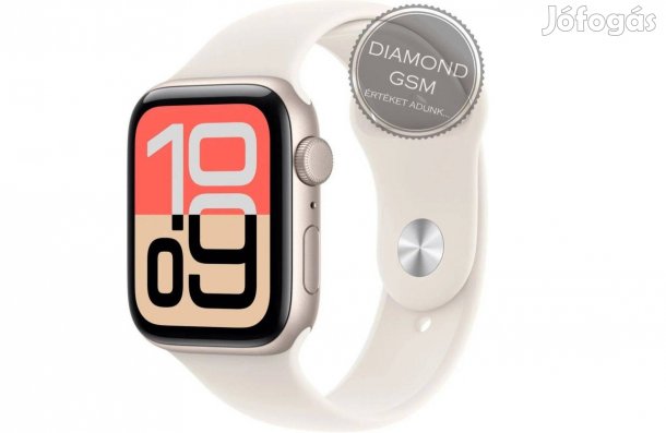 Új Apple Watch SE 2025 40mm Csillagfény Alumíniumtok, Csillagfény Spor
