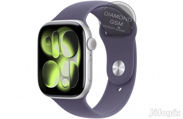 Új Apple Watch Series 11 42mm Ezüst Alumíniumtok, Ködös Lila Sportszí