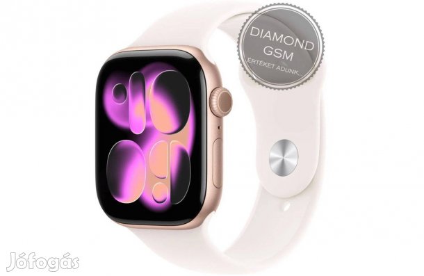 Új Apple Watch Series 11 42mm Rozéarany Alumíniumtok, Lágy rózsaszín