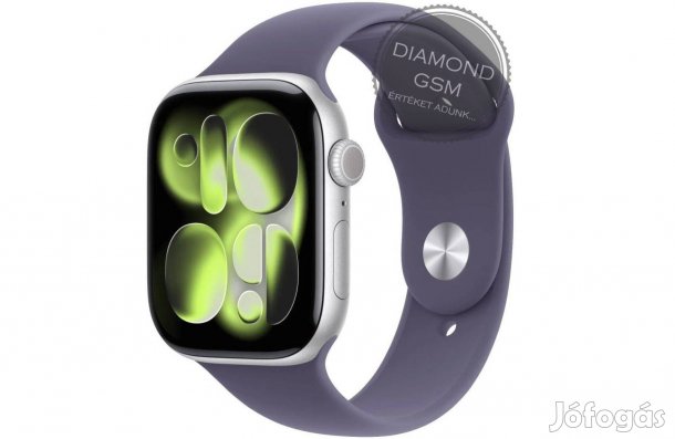 Új Apple Watch Series 11 46mm Ezüst Alumíniumtok, Ködös Lila Sportszí