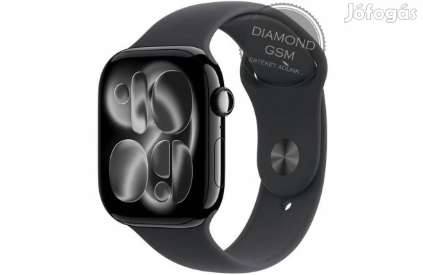 Új Apple Watch Series 11 46mm Kozmoszfekete Alumíniumtok, Fekete Spor