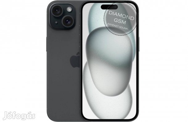 Új Apple iphone 15 256 GB, Fekete színben, gyári