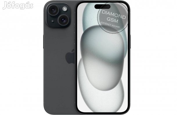 Új Apple iphone 15 256 GB, Fekete színben, gyári