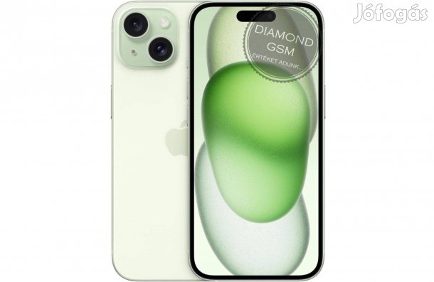 Új Apple iphone 15 Plus 128 GB, Zöld színben, gyári