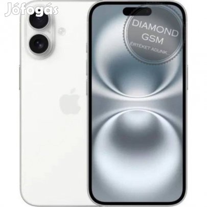 Új Apple iphone 16 128 GB, Fehér színben, gyári