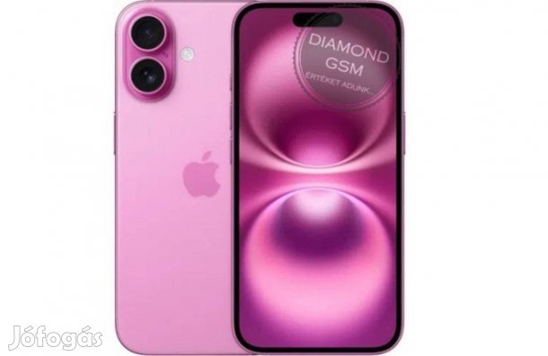 Új Apple iphone 16 256 GB, Rózsaszín színben, gyári