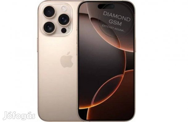 Új Apple iphone 16 Pro Max 256 GB, Sivatagszínű Titán