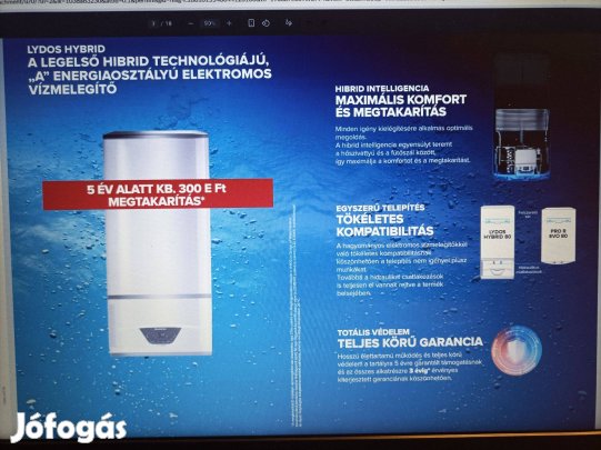 Új Ariston Lydos Hybrid WIFI bojler