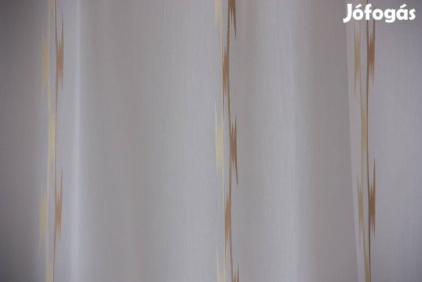 Új Barna nyírt mintás függöny Ólomzsinórral (10m x 300 cm)