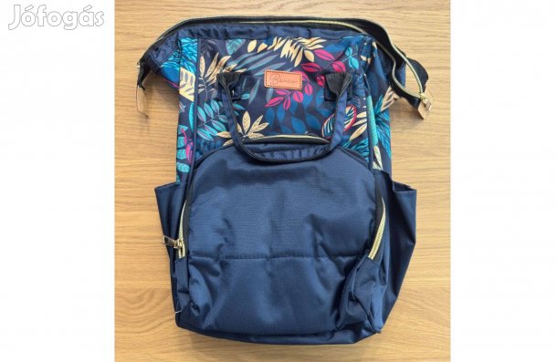 Új Berio Bora Baby Flower Pelenkázó Táska Hátizsák Kék Virág Mintás
