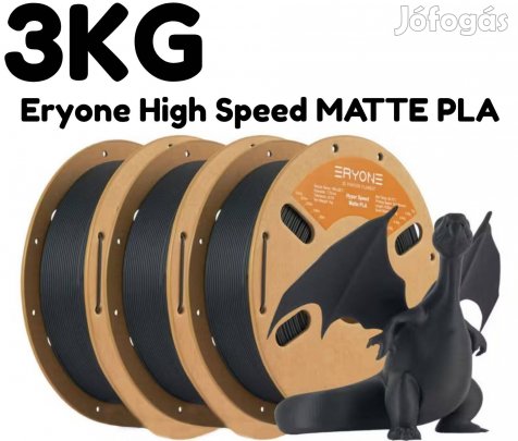 Új Bontatlan Eryone 3KG High Speed Fekete Matte PLA