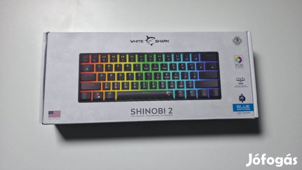 Új Bontatlan - White Shark Shinobi 2 - Blue Switch Billentyűzet