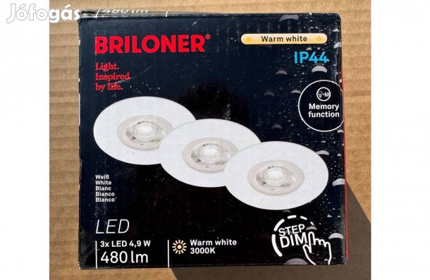 Új Brilo Briloner 7182-036 3Xled Fürdőszobai Lámpa Dimmelhető GU10 5W