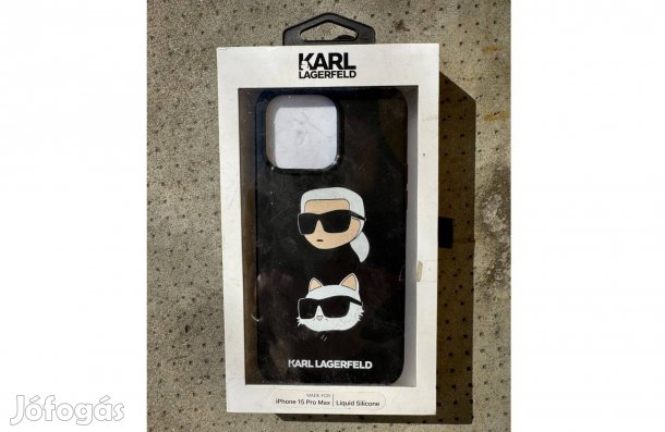 Új CG Mobile Karl Lagerfeld iphone 15 Pro Max Szilikon Tok Fekete