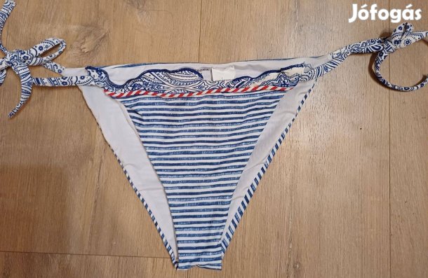 Új Calzedonia kék/fehér mintás kötős bikinialsó ( 40)