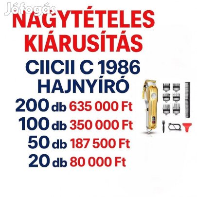 Új Ciicii C1986 Nyírógép, akkumulátorral, 6500 ford./perc, hajnyíró