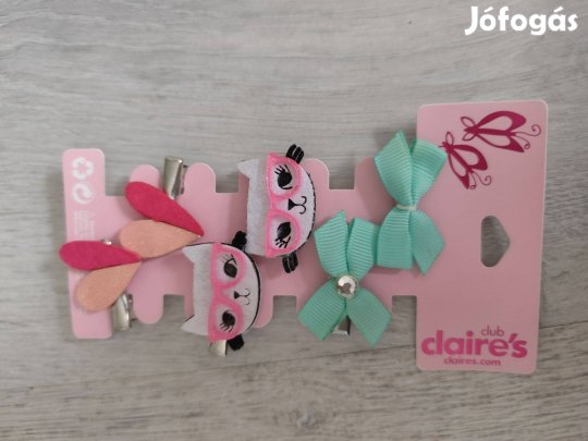 Új Claire's 6 darabos cuki cicás csat, hajcsat szett