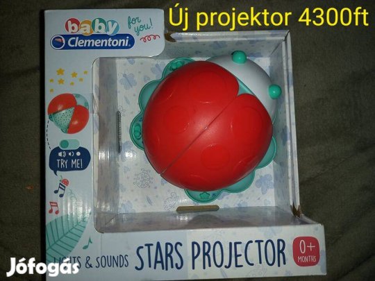 Új Clementoni katicás babafény, zenélő világító babaprojektor, 4300ft