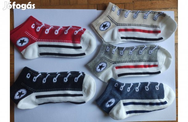 Új Converse cipő Mintás zokni - 38 - 43 - rövidszárú - több színben
