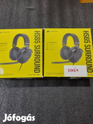 Új Corsair HS65 Surround Fekete/Fehér Fejhallgató