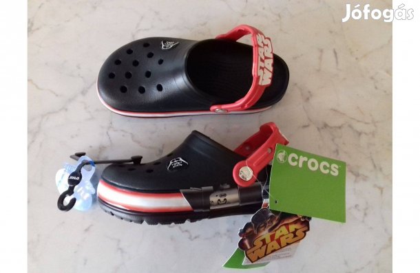Új Crocs Darthvader Világítós fekete papucs 24-25(C8) méret