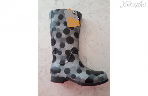 Új Crocs szürke -fekete- pöttyös esőcsizma 37 méret