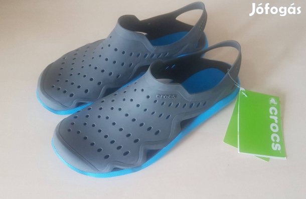 Új Crocs vizicipő grafitszürke óceánkék talppal 39 méretben