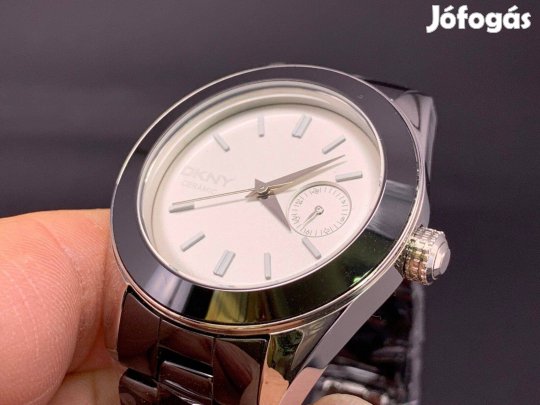 Új DKNY dátumkijelzős fekete kerámia női óra - NY2143