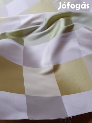 Új Dekor anyag zöld-fehér sárga kockás 140x 145 cm