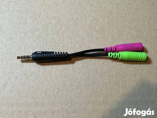 Új Delock 3,5MM Jack 4p->2x3p (sztereó audió, mikrofon) adapter kábel