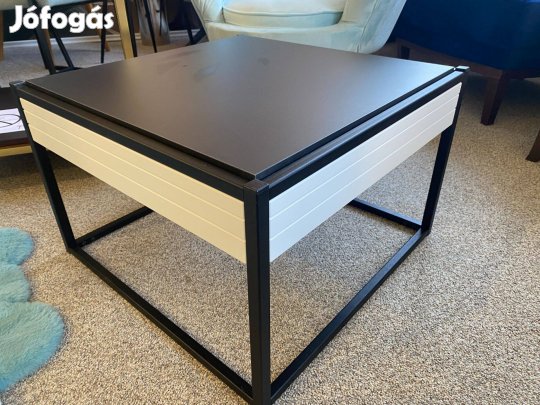 Új!Dohányzó asztal változtatható fedőlappal: fehér vagy szürke színben