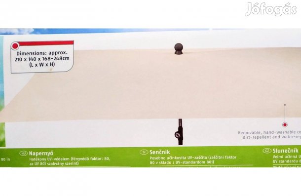 Új Dönthető, prémium napernyő Víz -és kosz taszító szögletes