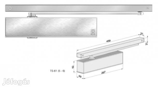 Új ECO TS41 csúszósínes ajtócsukó 12 DB