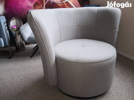 Új Elegáns, óriás világos szürke fotel, art deco 99e