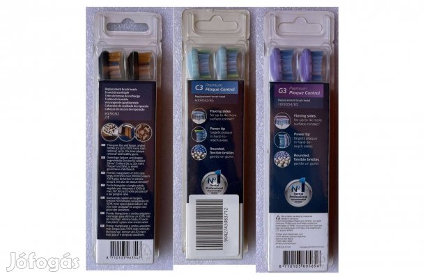 Új Eredeti Philips Sonicare fogkefe fejek, 3 féle, több darab olcsón