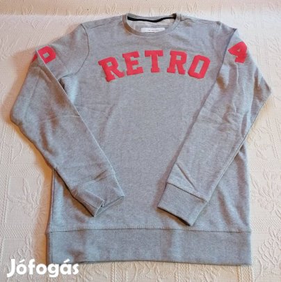 Új Eredeti "Retro Jeans" Divatos Férfi Szürke Pulóver (M méret)