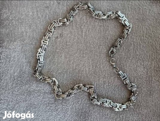 Új Ezüst színű Nemesacél nyaklánc eladó.260gr.