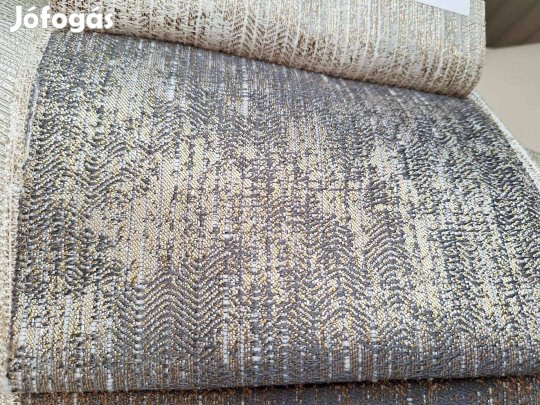 Új Ezüst-szürke - arany beszövéses dekor függöny (12m x 290 cm)Akció!