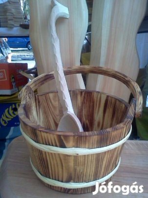 Új Fa Szauna Vödör Akár Szauna Kanállal Is Saját Használatra